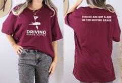 Driving Range Advice Custom Front and Back Unisex Crewneck Shirt 100% Cotton Shirts