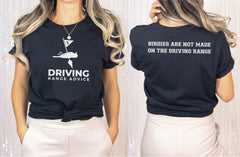 Driving Range Advice Custom Front and Back Unisex Crewneck Shirt 100% Cotton Shirts