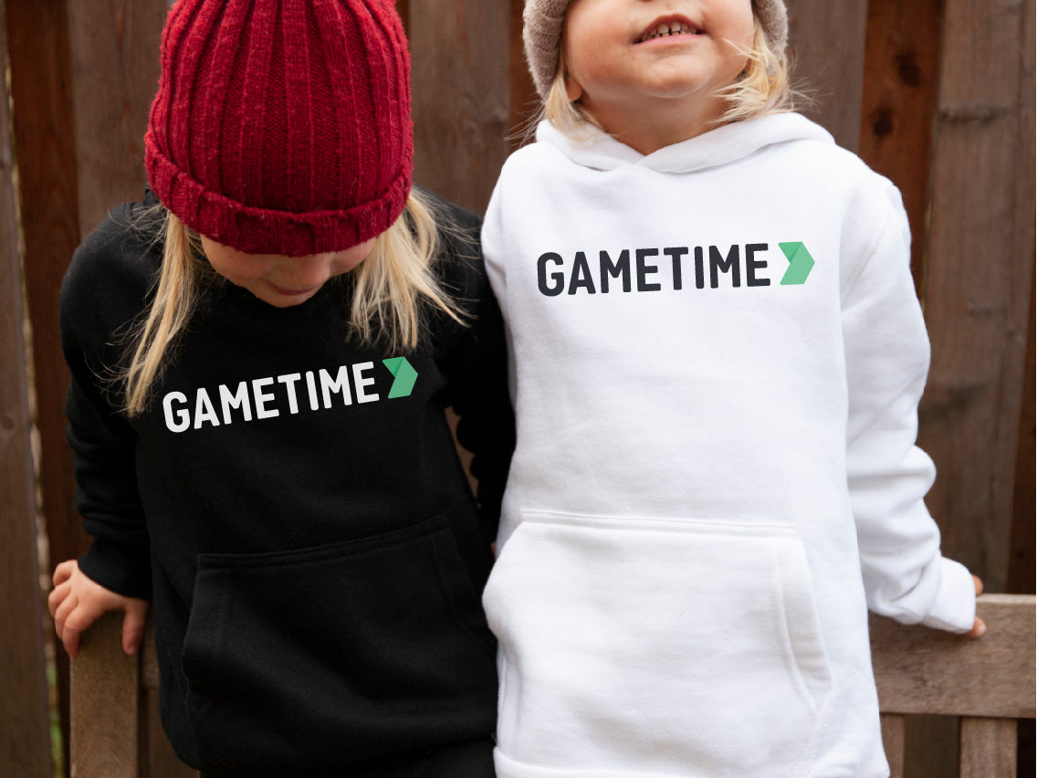 Gametime Custom Logo Youth and Toddler Unisex Crewneck Hoodies and Sweatshirts