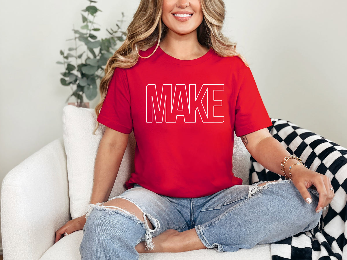 MAKE Wellness Collection: Unisex Crewneck Tees with MAKE Logo Across