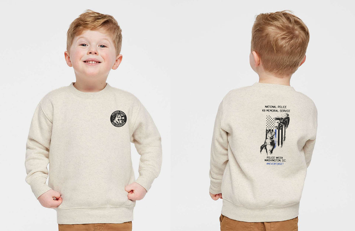 National Police Dog Foundation Custom Logo Youth and Toddler Unisex Crewneck Hoodies and Sweatshirts