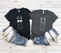 Llama Couples Tshirt, Mama Llama Shirt, Dada Llama Tee, Cute Llama Shirt, Funny Couples Shirts, Unisex Clothing, Crewneck, Llama Lover Gift