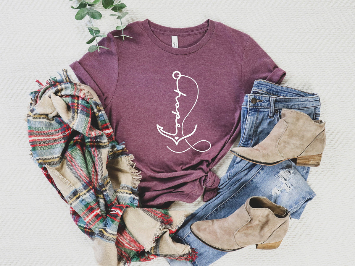 Anchor T-Shirt, Hope Anchor Tee, Hope Shirt, Have Hope Tee, Believe Shirt, Faith T-Shirt