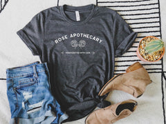 Rose Apothecary Shirt, Rosebud Motel Shirt, Handcrafted with Care, Moira Rose Shirt, David Rose Shirt, Schitt Creek Gift, Locally Sourced