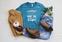 Happy Camper Shirt, Camping Shirt, Nature Lover T-Shirts, Outdoor Tshirt, Adventure Shirts, Wildlife Shirt, Hiking Shirts, Camp Lover Gift