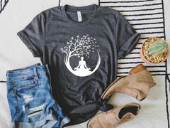 Yoga Tree Shirt, Womens Clothing, Spiritual Tee, Relaxation Shirt, Meditation Shirts, Yoga Practice Tee, Yoga Lover Gift, Namaste Tshirts