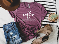 Coffee Definition T-Shirt, Coffee Lover Tee Shirt, Funny Coffee Tee, Gift for Coffee Lover T-Shirt, Coffee T-Shirt, Funny Coffee Tee