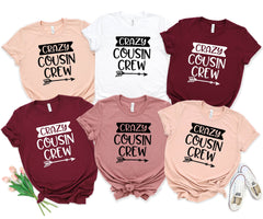 Crazy Cousin Crew Tshirts, Matching Family Shirts, Unisex Clothing, Cousin Lover Tshirt, Crewneck, Matching Cousin Shirt, Family Cousin Gift