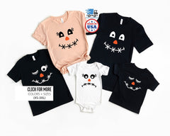 Matching Family Halloween Shirts, Scary Face Halloween Shirts for Family, Halloween Gift Tee, Halloween Costume Shirts for Family and Friend