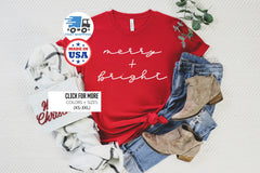 Christmas Shirt, Merry and Bright Shirt, Women's Christmas Shirt, Family Christmas Shirts, Fun Christmas Shirts, Christmas Gift, Merry Xmas