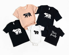Family Bear Tshirts, Matching Family Shirts, Unisex Bear T-Shirt, Baby Bear Shirt, Mama Bear Tee, Papa Bear Shirt, Bear Lover Family Gift