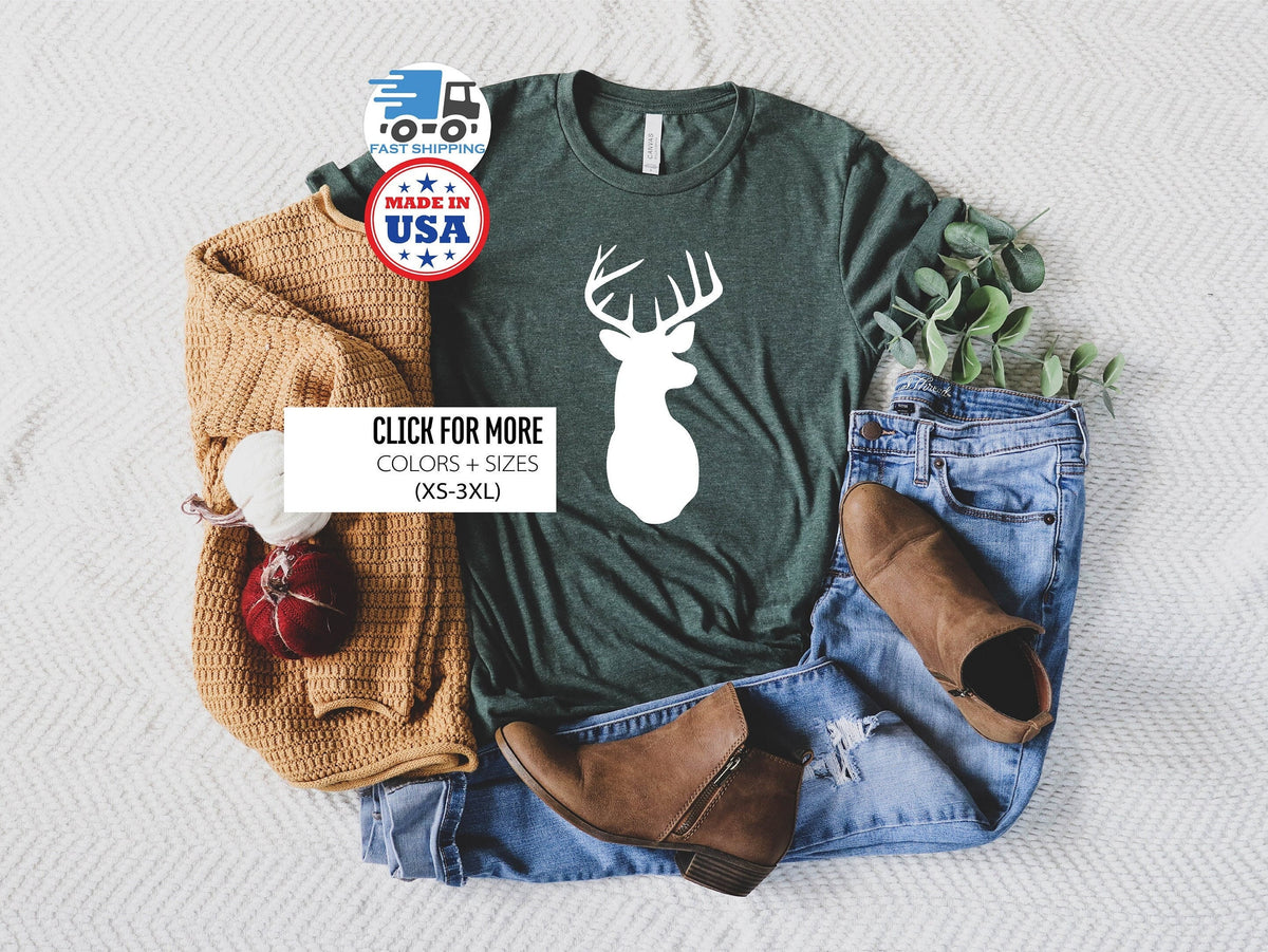 Deer Shirt, Christmas Deer Shirt, Deer Head Shirt, Oh Deer Shirt, Deer Lover Shirt, Camping Shirt, Camper tee, Christmas Deer Shirts