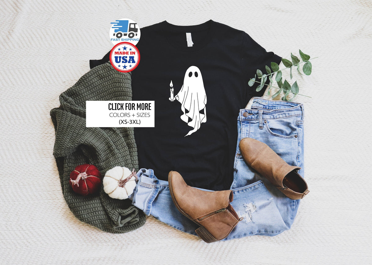 Halloween Shirt, Halloween Ghost Shirt, Funny Ghost Shirt, Funny Halloween Shirts, Halloween Gift, Halloween Woman Shirt, Ghost Candle Shirt