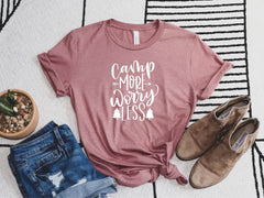 Camp More Worry Less Shirt, Camping Shirt, Adventure Lover Shirt, Explore More Tee, Nature Tshirt, Camp Life, Outdoor Tee, Nature Lover Gift