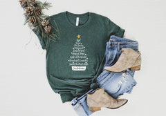 Christmas Christian Shirts, Names of God Shirt, Names of Jesus Christmas Tree Shirt, Christmas Women Shirt, Christmas Shirt Gift