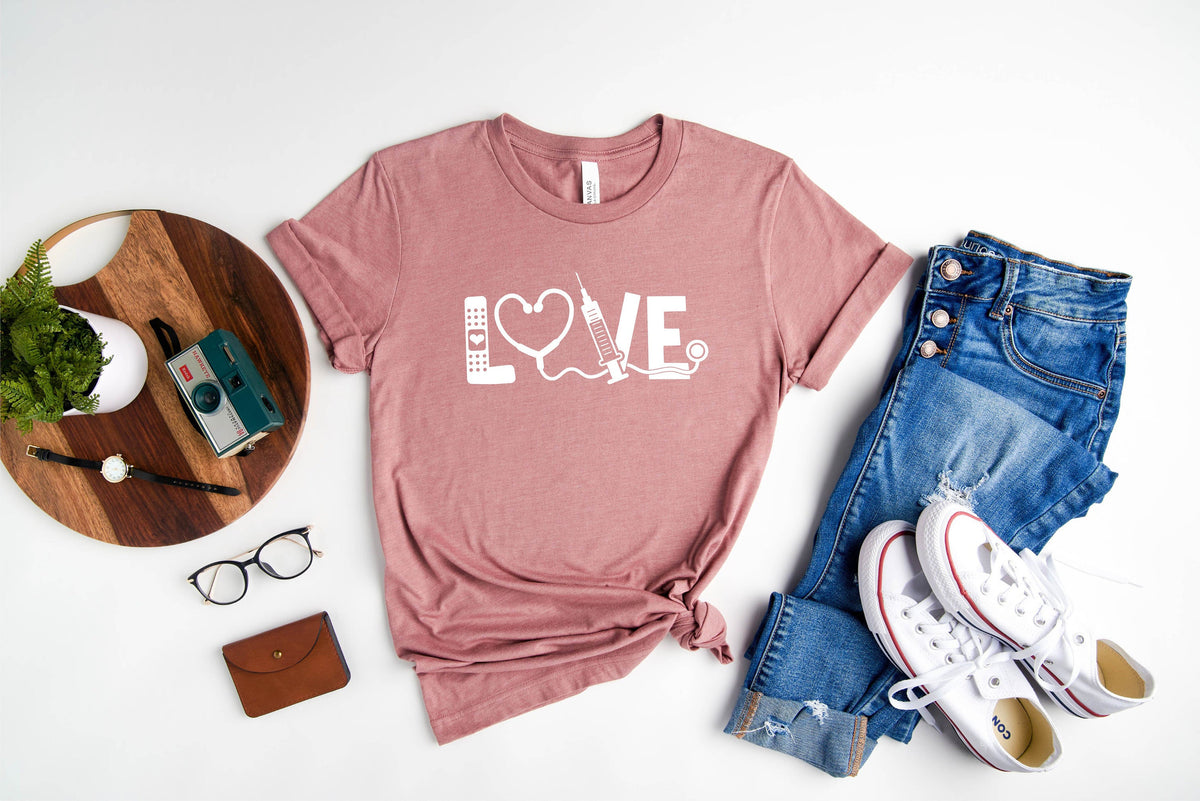 Nurse T-Shirt, Nurse Love Shirt, Gift For Nurse T-shirt, Nursing Grad Shirt, Rn Shirt,  Nurse Assistant Tee, Stethoscope Nurse Shirt Gift