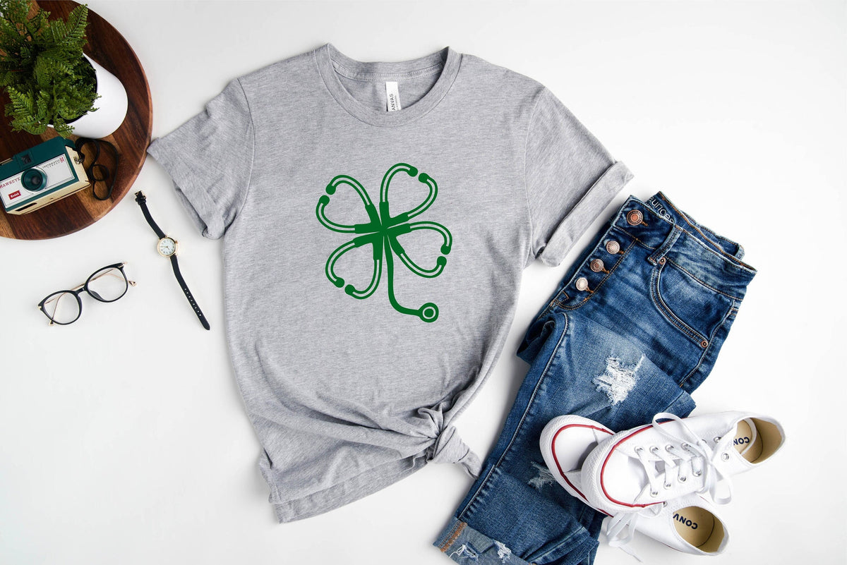 St. Patrick Day Tee, One Lucky Nurse Shirt, Stethoscope Shirt, Nursing St. Patrick Shirt, Shamrock Shirt, Irish Tee, St. Patrick Nurse Crew