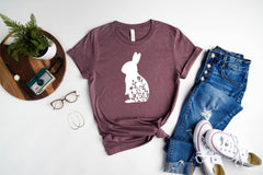 Floral Bunny Shirt | Easter T-Shirt | Easter Bunny Shirt | Floral Rabbit Shirt | Spring T-shirt | Easter T-shirt | Bunny Shirt