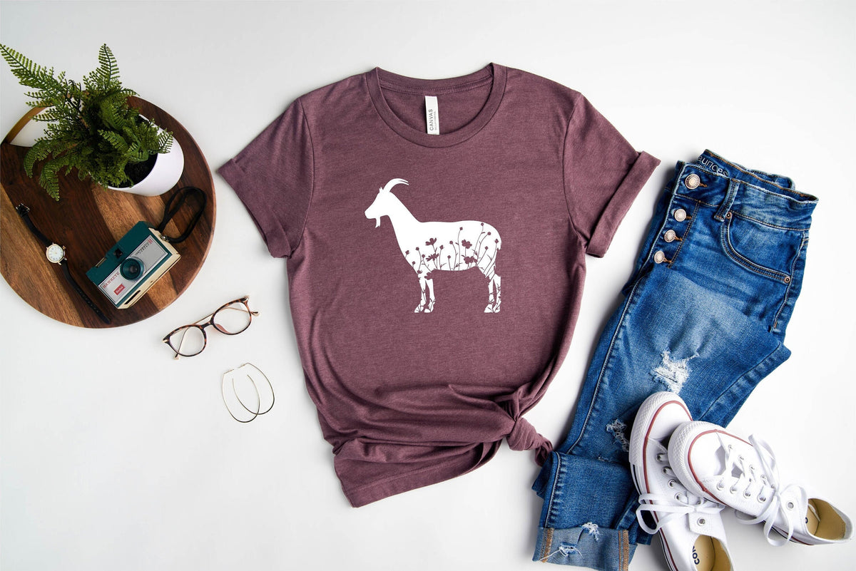 Floral Goat Shirt, Goat Shirt, Floral Goat Tee, Flower Goat Shirt, Goat Lover Tee, Goat Shirt, Goat Lover Gift, Goat Shirt Gift, Goat Love