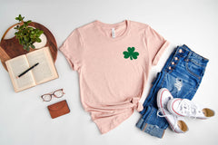 St. Patrick Day Tee, St Patty's Day Shirt, Shamrock Shirt, Irish Tee, Clover Shirt, Lucky Charm Tee, Feeling Lucky Shirt, Pocket Shirt