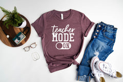 Teacher Shirts, Funny Teacher Shirt, Teacher Shirt Gift, Teacher Mode On, Teacher Appreciation Gift, Funny Teacher Shirts, Teacher Gifts