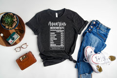 Aquarius Shirt, Aquarius Nutrition Facts, Zodiac Sign Shirt, Astrology Shirt, Gift for Aquarius, Aquarius Birthday Shirt, Horoscopes Tee