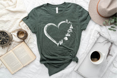 Camping Heart Shirt, Family Vacation Shirt, Adventure Lover Tshirt, Explore Shirts, Camper Shirt, Nature Lover Shirt Women, Camp Lover Gift