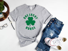 One Lucky Nurse Shirt, St Patrick Day, St Patricks Day Shirt, Irish Shirt, Gift for nurse, Shamrock women tee, Gift for her, Nurse Tee Shirt