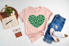 Shamrock Heart Shirt, St Patrick Day, St Patrick Tee, St Patricks Day Shirt, Funny St Patricks Day Gift, Lucky Shirt, Irish Shirt, Shamrock