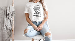 Philippians 4:13, Christian Shirt, I Can Do All Things Through Christ, Bible Verse Shirt, Faith Shirt, Christian Gift, Mother's Day Gift