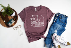 Cat Shirts for Women, Cat Shirts, Cat Mom Shirt, Funny Cat Shirts, Cat Book Shirt, Kitten T-Shirts, Cat Lover Shirt, Cat Mama Gift Shirt