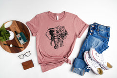 Elephant Shirt, Elephant Mandala Shirt, Elephant Shirt, Zoo Shirt, Gift for Elephant Lover, Bohemian Elephant, Save the Elephants Shirt Gift