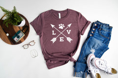 Dog Shirts for Women, Love Dog T-Shirt, Dog Lover Shirt, Dog Lover T-Shirt, Dog Paw Shirt, Dog Owner Shirt, Dog Lover Shirt Gift