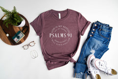 Christian T Shirt, Blessed Shirt, Religious Shirt, Psalms 91 T Shirt, Christian Woman Shirt, Religious Gift, Unisex Christian Gift Tees