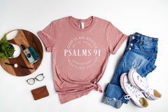 Christian T Shirt, Blessed Shirt, Religious Shirt, Psalms 91 T Shirt, Christian Woman Shirt, Religious Gift, Unisex Christian Gift Tees