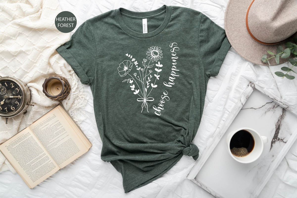 Botanical Shirt, Flower Girl Shirt, Gardening Shirt, Wildflower Shirt, Plant Mom Shirt, Plant Lady Shirt, Inspirational Shirts