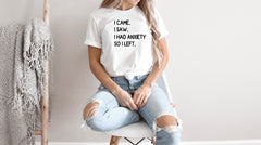 Funny Introvert Shirt, I Came I Saw I Had Anxiety So I Left, Sassy Shirt, Social Distancing Shirt, Gift for Introvert, Introverts T-Shirts