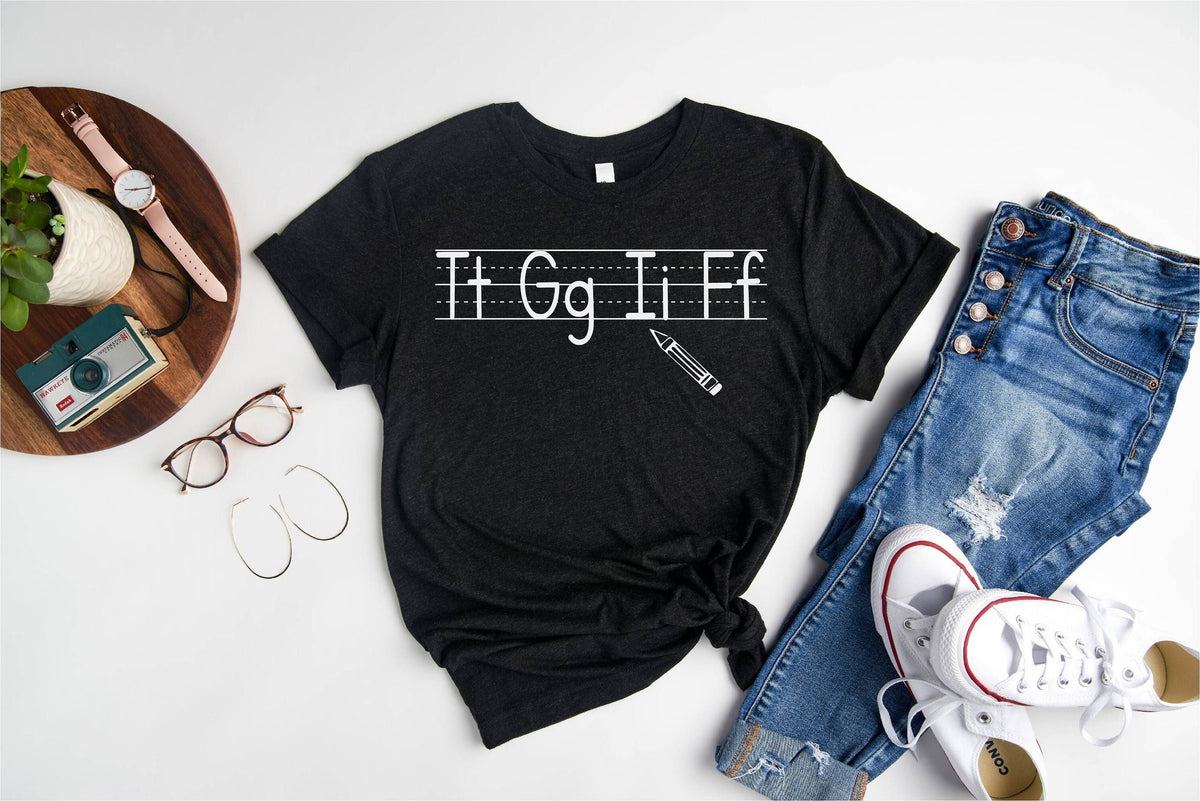 Teacher Shirt, Teacher Tshirt, Alphabet Teacher Tee, TGIF Shirt, Funny Teacher Shirts, Teacher Shirts for Women, Teacher Appreciation