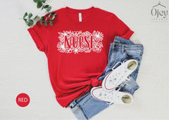 Floral Nurse Shirts, Nurse Shirt for Coworker, Nurse Week Gift Shirt, Nurse Life Shirts, Cute Nurse Shirts, Nurse Student Shirts