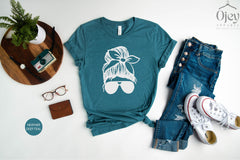 Messy Mom Bun Shirt, Gift For Mother, Hair Tied Sunglasses Shirt, Mom Life Tee, Mother Day Shirt, Mom Gift, Womens Clothing, Gift For Her