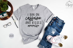 I Run On Caffeine And Kisses Shirt, Sarcastic Shirts For Mom, Mother's Day Gift, Funny Mom Shirts, Mom Life Tshirt, Crewneck, Gift for Mom
