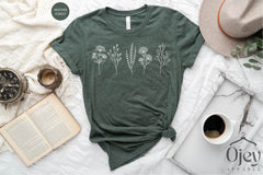 Wild Flower Shirt for Women, Florist Shirt Gift, Floral Shirts, Botanical Shirts, Spring Flower Shirts, Best Friend Gift, Gardening Shirts
