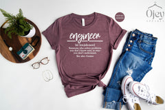 Engineer Shirt, Teacher Shirt, Engineer Definition Shirt, Geek Shirt, Engineer T Shirt for Her, Engineer Graduation Gift, Teacher Gift