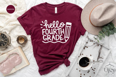 Hello 4th Grade Shirt, Teacher Shirt, Teacher Shirt Gift, Teacher Life Tshirt, Teacher Appreciation Week Gift, Teacher Shirt Women