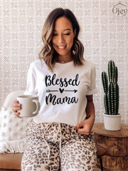 Blessed Mama Heart Shirt, Mothers Day Shirt, Gift For Mom, Mom Shirt, Blessed Mother, Womens Clothing, Mother To Be Shirt, Cute Grandma Gift