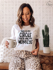 Funny Mom Shirt, This is My Circus, These Are My Monkeys, Motherhood Shirts, Womens Tshirt, Gift for Mother, Mothers Day Shirt, Gift For Her
