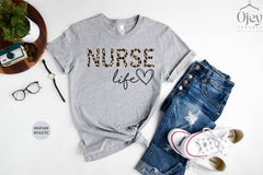 Nurse Life Shirt, Leopard Nurse Life, Leopard Nurse Shirt, Nurse Gift, Nurse Gift, Gift for Nurse, Ob Nurse, Nurse Shirts, Gift for Nurse