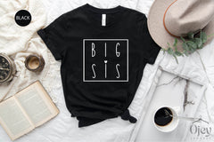 Big Sis Shirt, Cute Big Sister Tshirt, Sister Pregnancy Announcement Tee, Minimalist Sister Shirts, Baby Announcement Shirt, Gift For Sister
