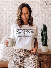 Christian Shirt, Godfidence Knowing I Can't But He Can Shirt, Christian Tee, Religious Shirt, Faith T-shirt, Jesus Shirt, Christian Saying