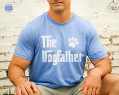 The Dogfather Shirt, Dog Dad Tshirt, Dog Lover Gift, Dog Owner Matching Outfit, Animal Lover Tshirt, Dog Paw Shirt For Him, Fathers Day Gift